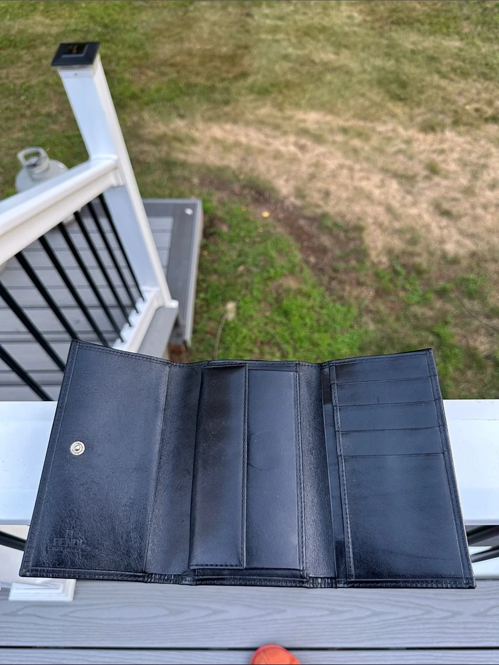 Fendi Black Tonal FF Jacquard Continental Wallet